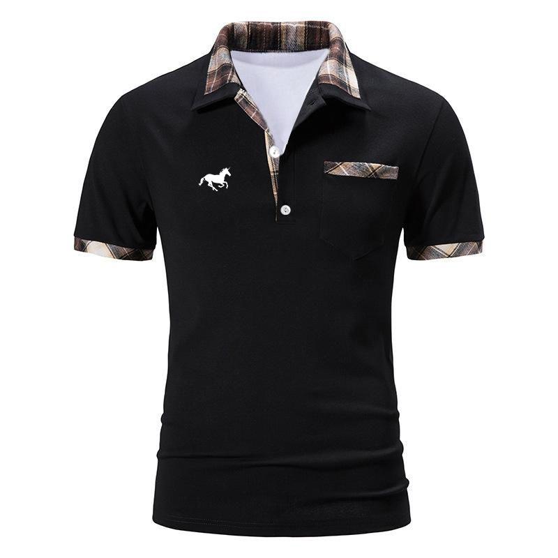 Haodingfushi Heren zomer slim fit poloshirt met korte mouwen, 3D digitale print, 100% polyester, snel drogend poloshirt. XL