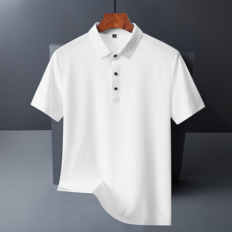 Top Suit Zomermode, casual zakelijk poloshirt voor heren, revers-T-shirt met korte mouwen M wit