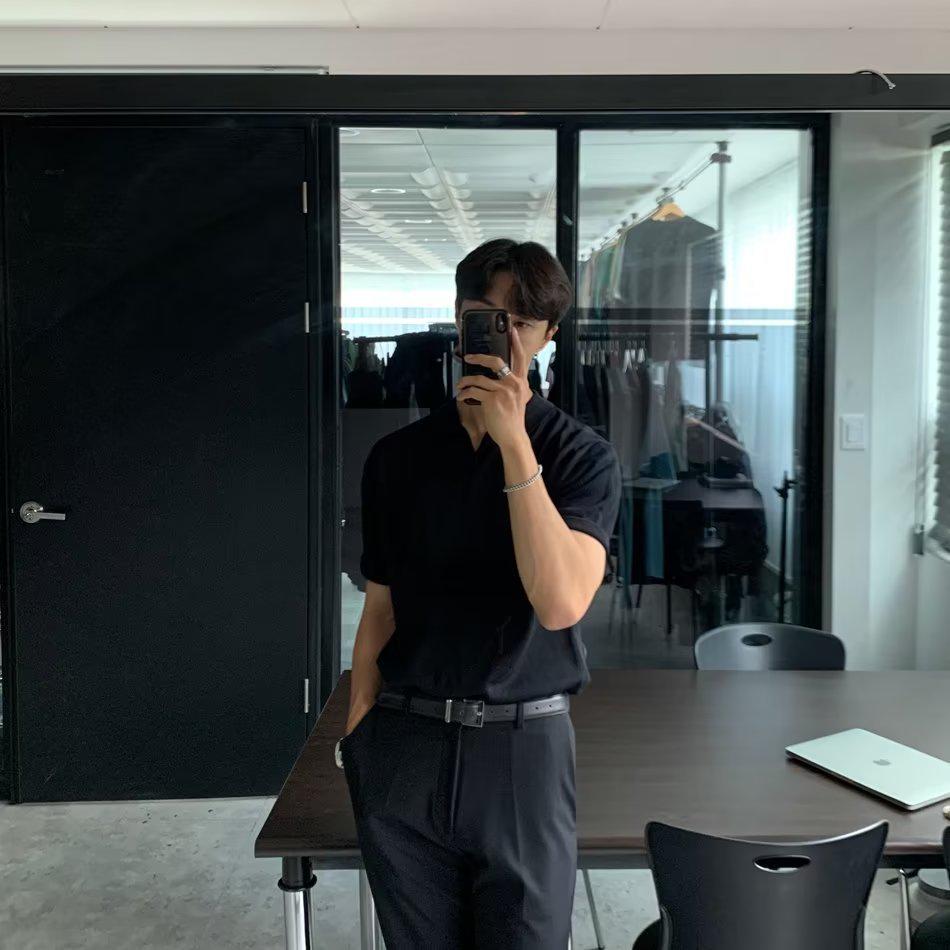 VantaGoods Trendy Japanse Retro gebreide poloshirt voor heren - Zomerse revers losse pasvorm