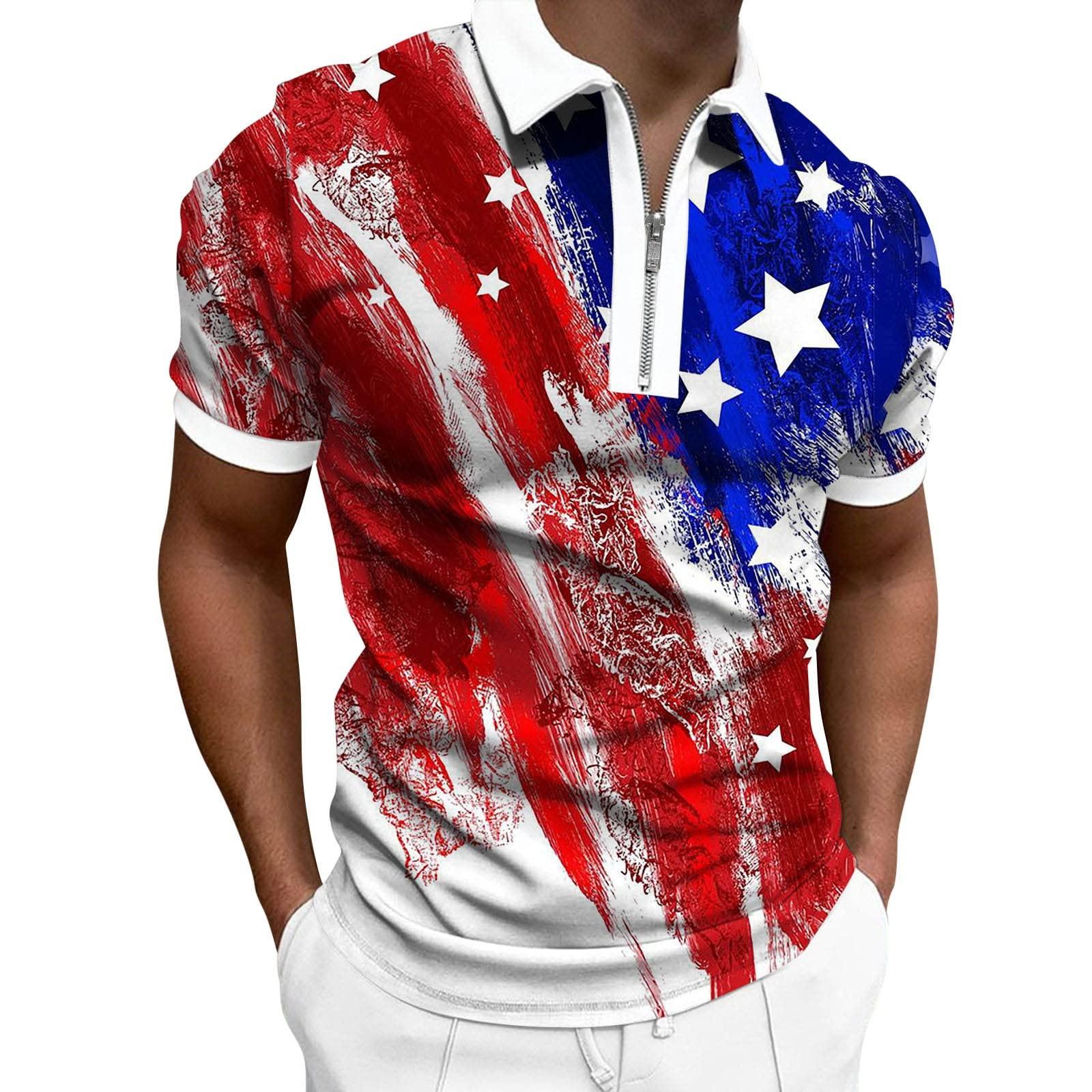 Wahaha123 Herenoverhemd Golfshirt Retro kleurcontrast Buiten Straat Korte mouwen Button-Down Print Kleding Kleding Modeontwerper Casual Ademend XL blauw