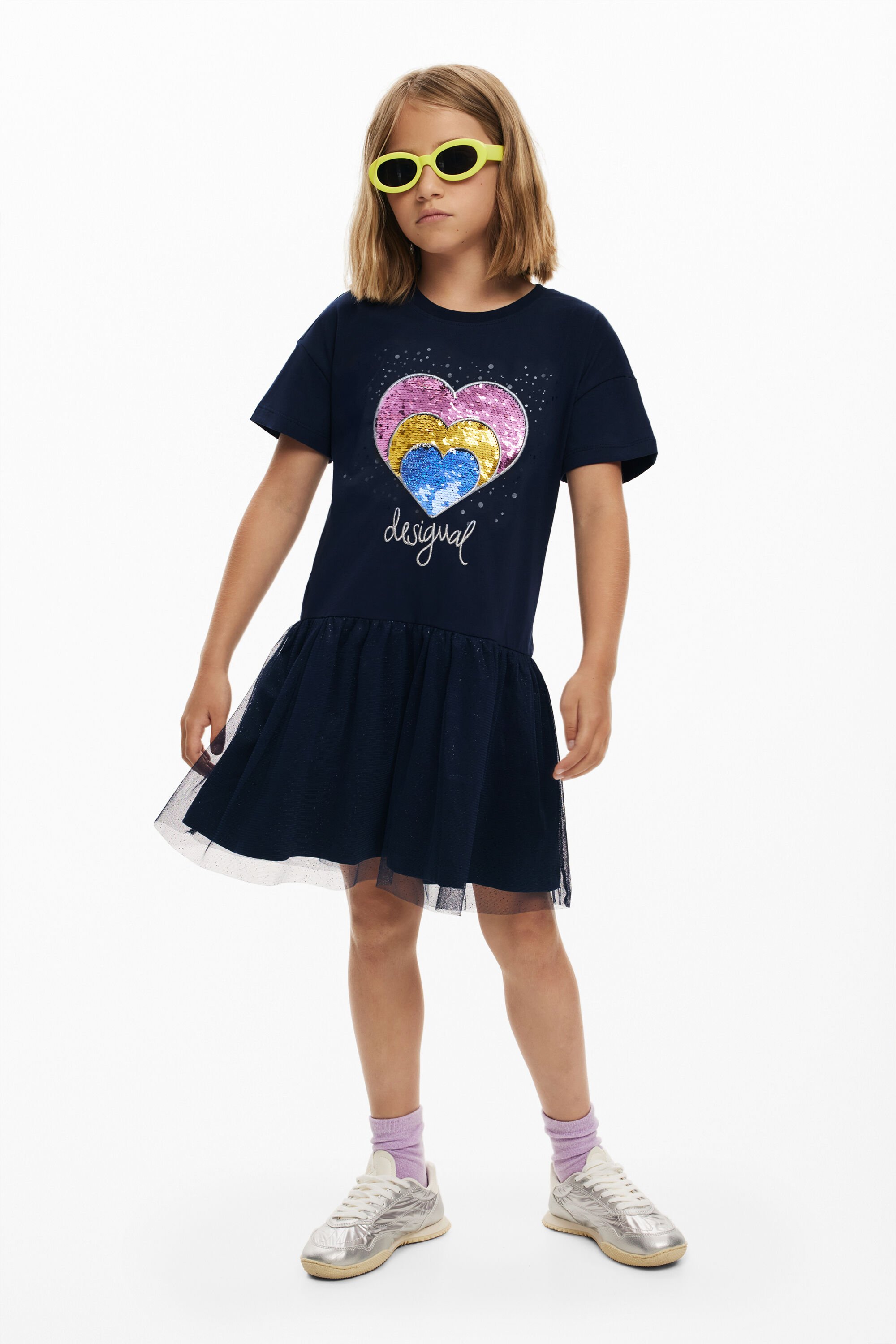 Desigual Kort hartvormig jurkje - BLUE