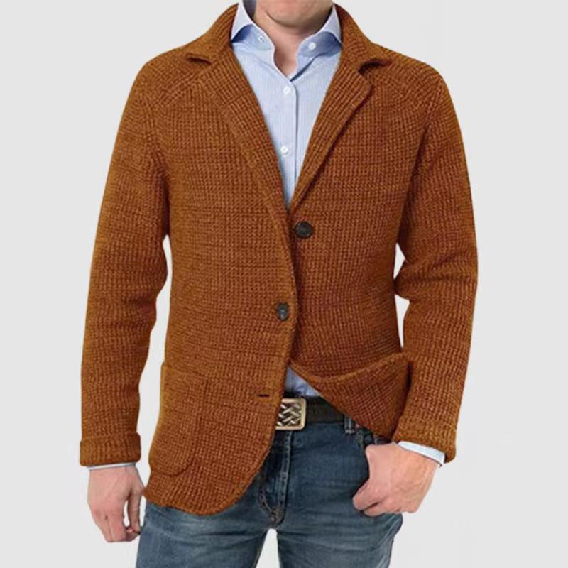JOHO - CarGear Heren Casual Gebreide Cardigan Trui Opstaande Kraag Lange Mouw Mode Heren Herfst en Winter Heren Warme Cardigan Jas XXXXXL bruin