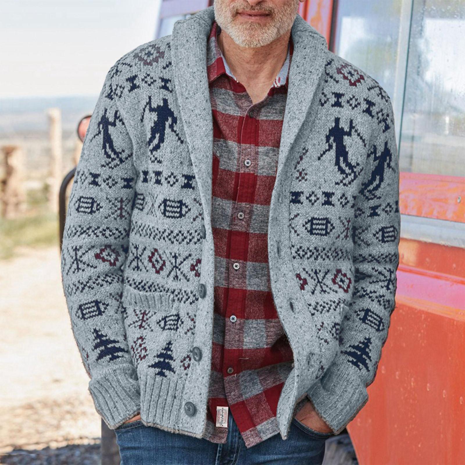 Sinking fish Mode revers casual vest jas lange mouw slanke gebreide trui XXL