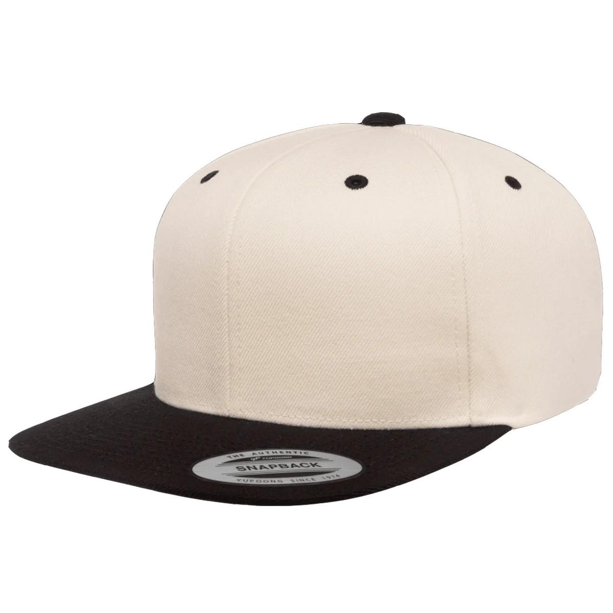 Yupoong Heren De klassieke premium tweekleurige snapback-pet One Size zwart