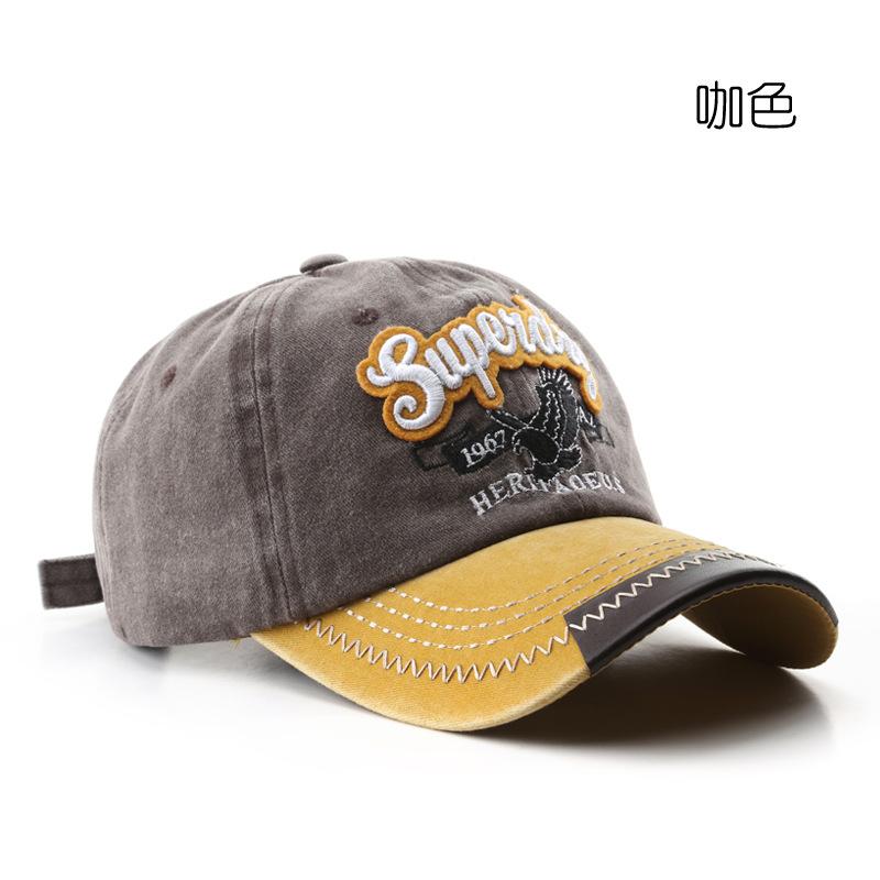 Hi Cap Mode Borduren Baseball Cap Zomer Outdoor Verstelbare Hip Hop Hoeden Bone Snapback Hoed adjustable donkerbruine kleur