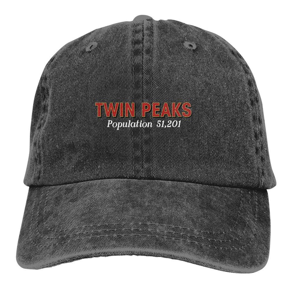LorlaHome Twin Peaks Population Heather Washed Denim Baseball Cap Trucker Hats Zeldzame Hot Selling Adjustable