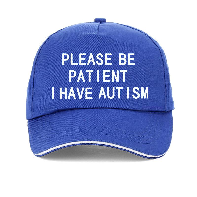91440118MAC4M03W3Q Wees geduldig, ik heb autisme Briefprint Baseball Cap outdoor Unisex Dames autistische patiënthoeden verstelbare snapback hoeden