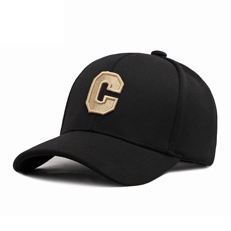ONIHUA Grote maat heren borduurwerk brief baseball cap dames zonnescherm paardenstaart panama cap vizier hoeden buitensporten running snapback cap 55-62cm zwart/geel