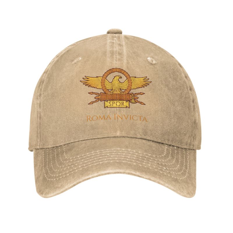 91510107MAC34WEG02 Katoen Retro SPQR Baseball Cap voor unisex Wounisex Ademende Romeinse Gladiator Imperial Golden Eagle Empire Army Dad Hat Streetwear Adult Baseball Cap