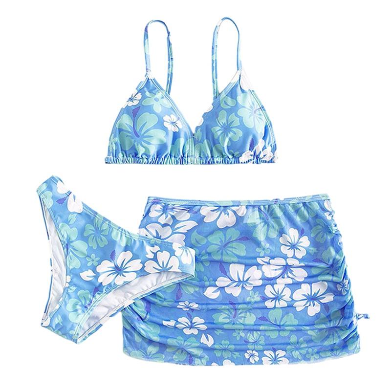 Sunshine kids clothing 8-13 jaar Kinderen Meisjes Zomer Bikini Badmode BH Slip en Rok 3-delig Badpak Strandkleding 160