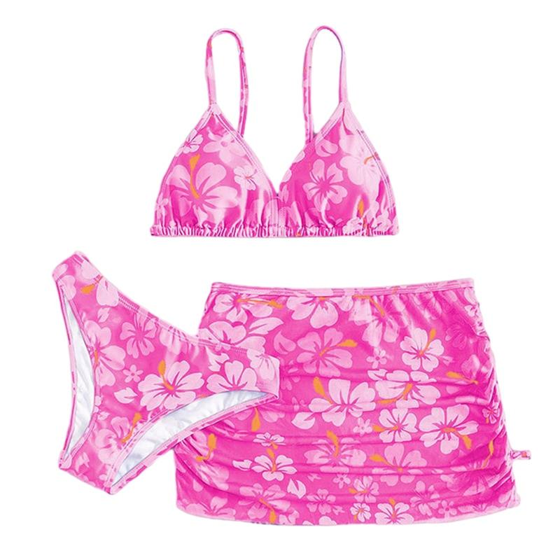 Sunshine kids clothing 8-13 jaar Kinderen Meisjes Zomer Bikini Badmode BH Slip en Rok 3-delig Badpak Strandkleding 150