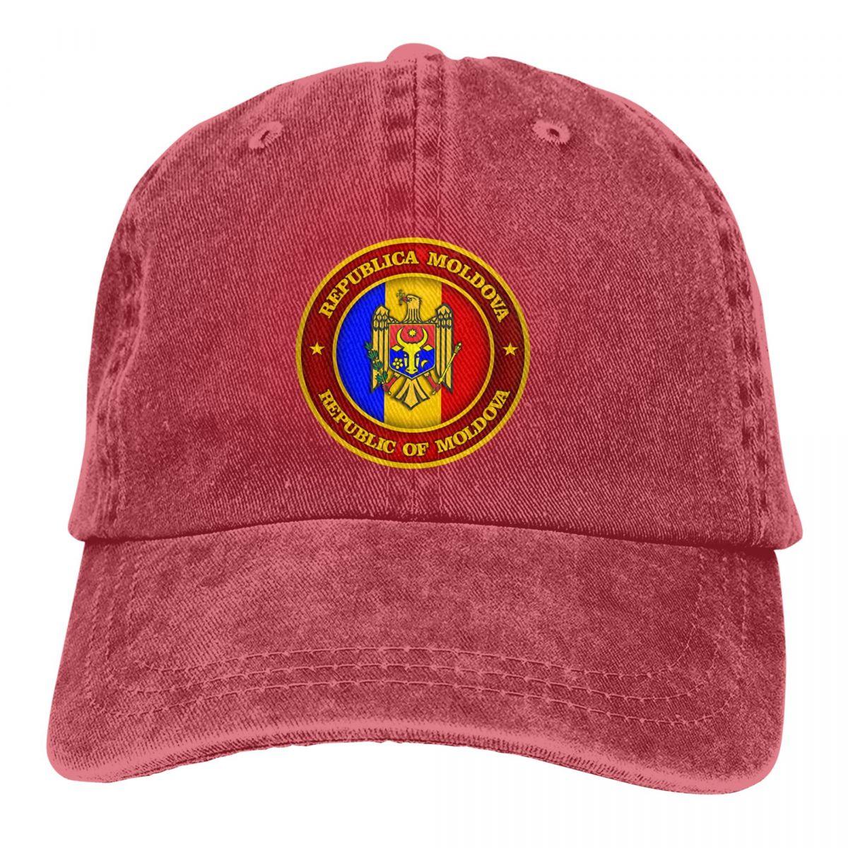 LorlaHome Zomerpet Zonneklep Moldavië Hiphoppetten Nationale vlag Cowboyhoed Piekte hoeden One Size
