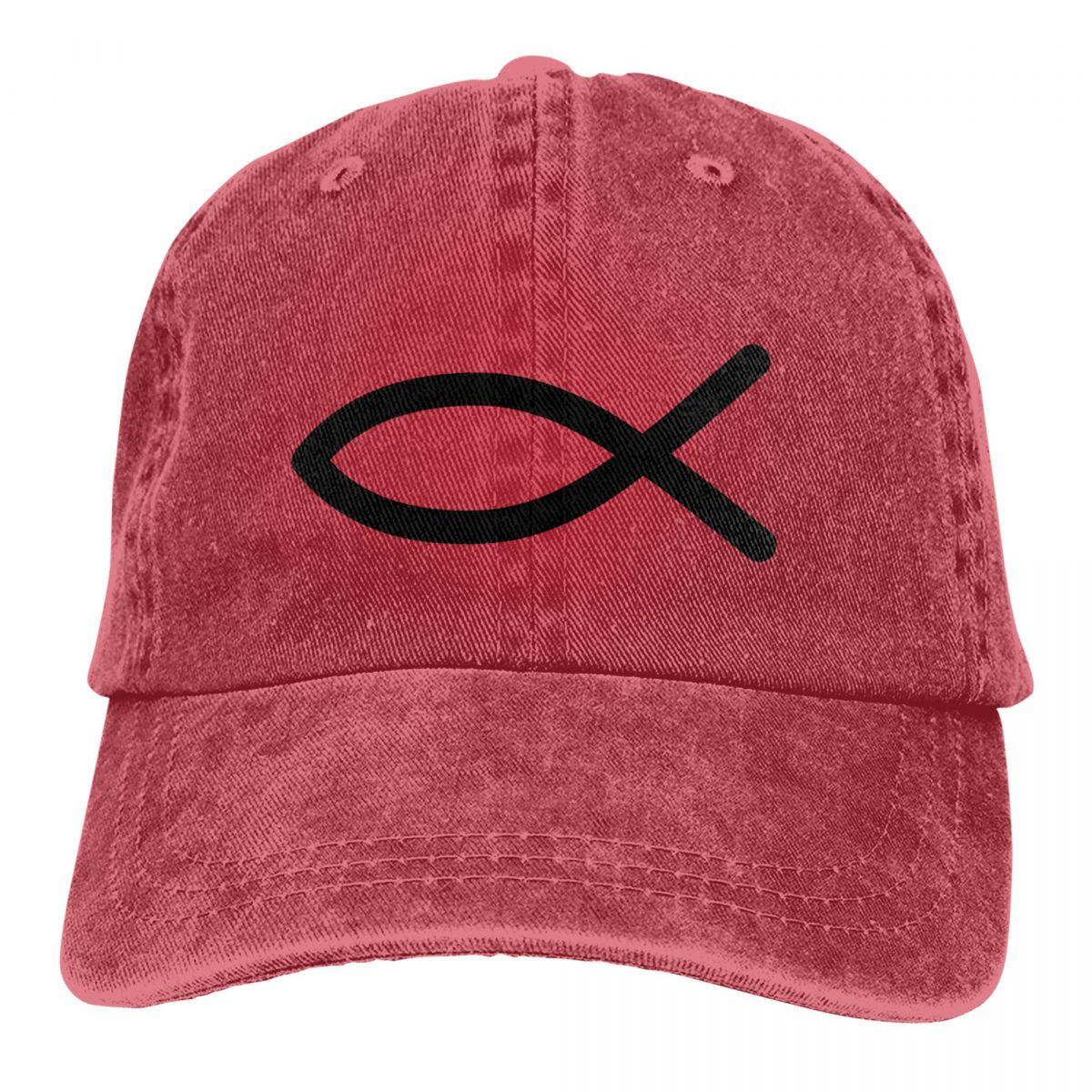 LorlaHome Gewassen Unisex Baseball Cap Ichthus Trucker Snapback Caps Dad Hat Jesus God Cross Golf Hoeden One Size