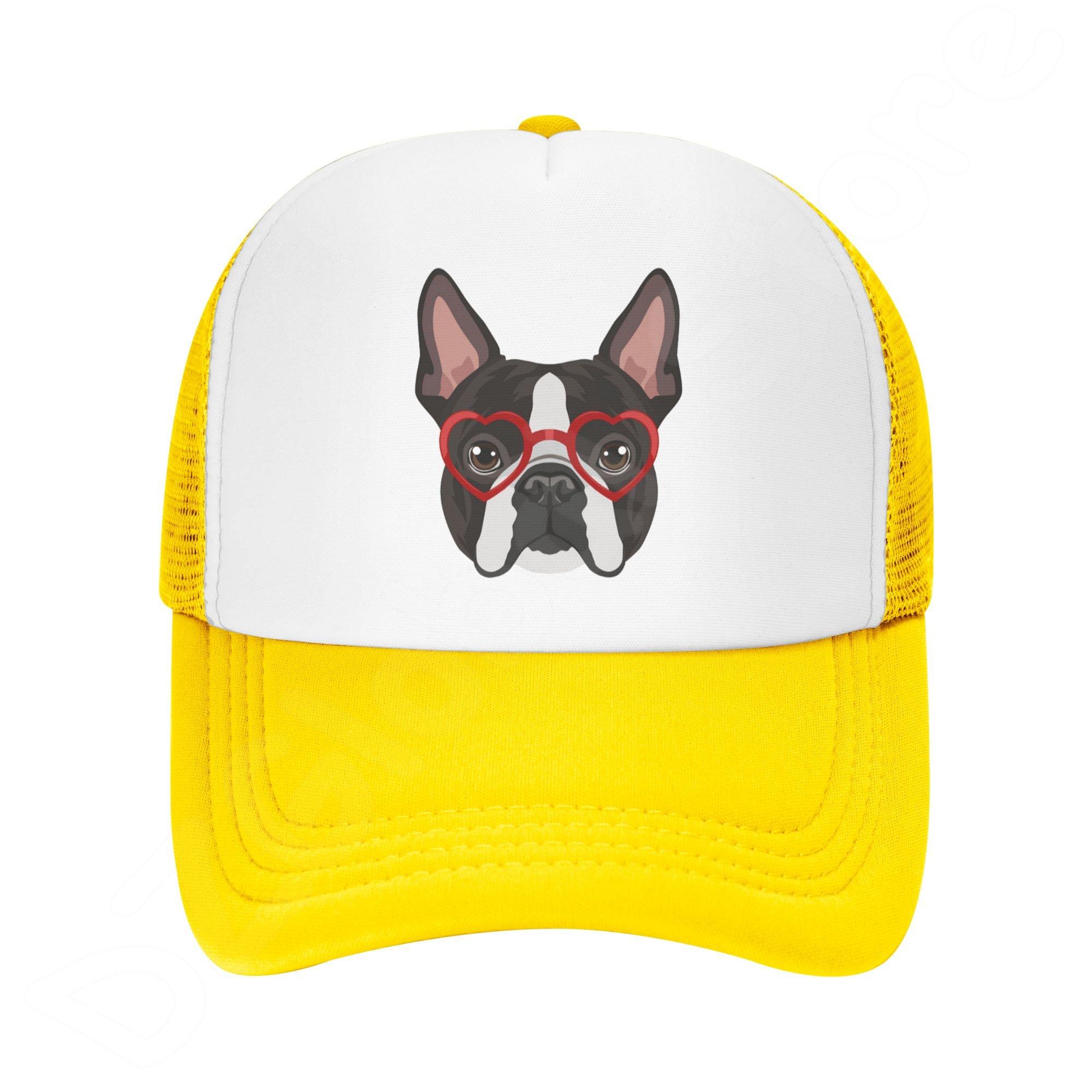 91440605MAC3NXC54W Denim Cap Boston Terrier Hond Baseball Dad Cap Klassiek Gewassen 100% Katoen Verstelbare Casual Sport voor Unisex Vrouwen Hoed One Size
