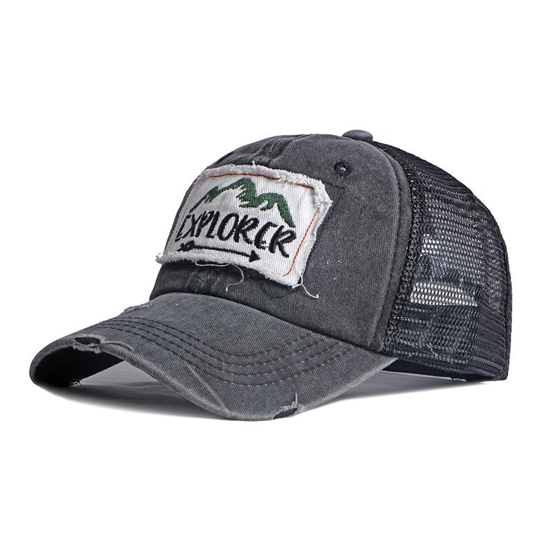 ONIHUA Lente Zomer Cap Heren Outdoor Bergbeklimmen Reizen Baseball Cap Hollow Net Cap Dames Zonnebrandcrème Zonnepet zwart
