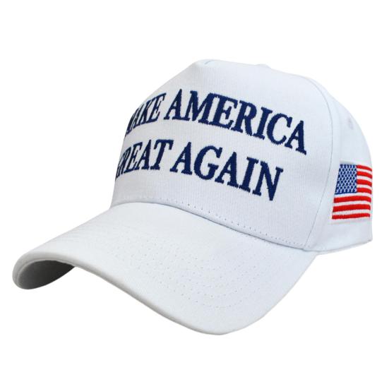 Zoeneed 1/2 stuks Trump honkbalpet met borduursel, lange rand, MAGA 2024 presidentsverkiezingscampagne, Amerikaans vlagpatroon, rally's, partijen, unisex pet 1pc wit
