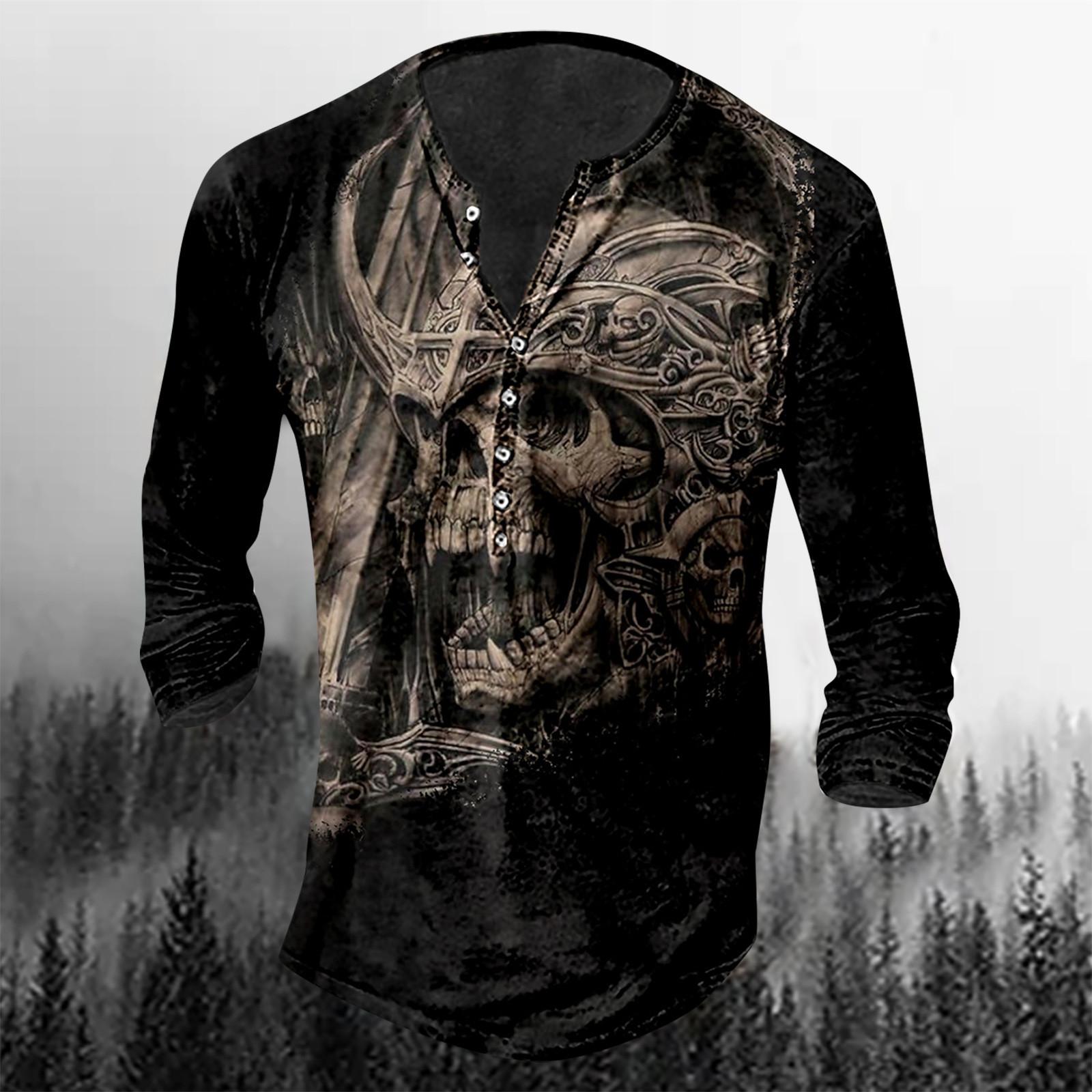 Linglong Grafisch en geborduurd mode-T-shirt voor heren, lente en herfst, bedrukt sweatshirt met lange mouwen XXXXL Vloot