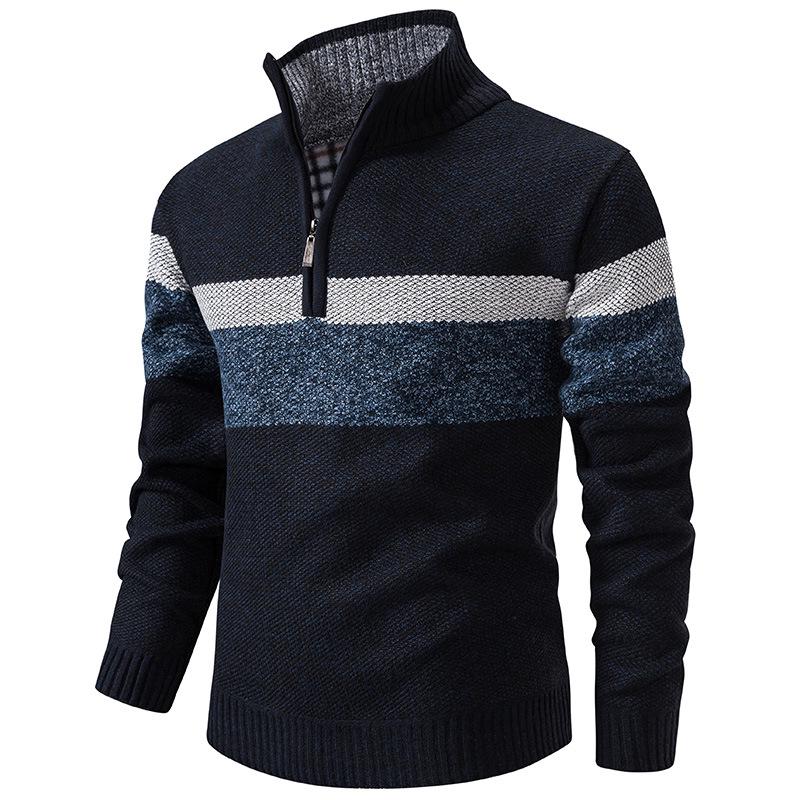 VantaGoods Europese Slim Fit Trui met Opstaande Kraag en Ritssluiting voor Heren voor Herfst en Winter XXL