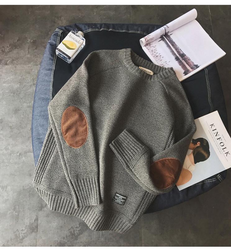 VantaGoods Dikke winter retro Japanse ronde hals trui voor heren (2023) voor tieners en studenten 2XL grijze kleur