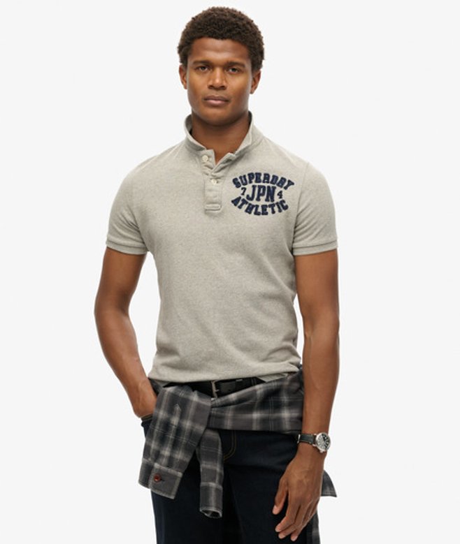 Superdry Vintage Athletic Poloshirt Lichtgrijs