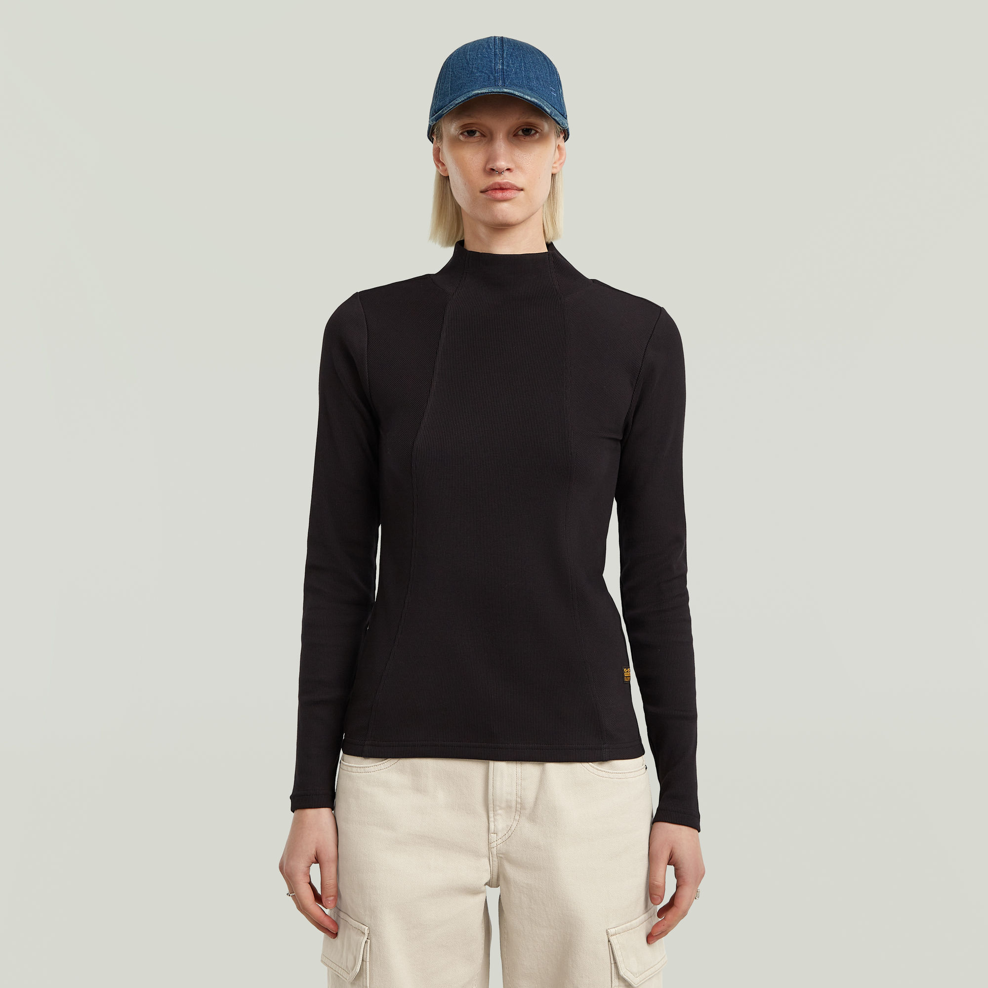 G-Star RAW A-Line Slim Mock T-shirt - Zwart - Dames