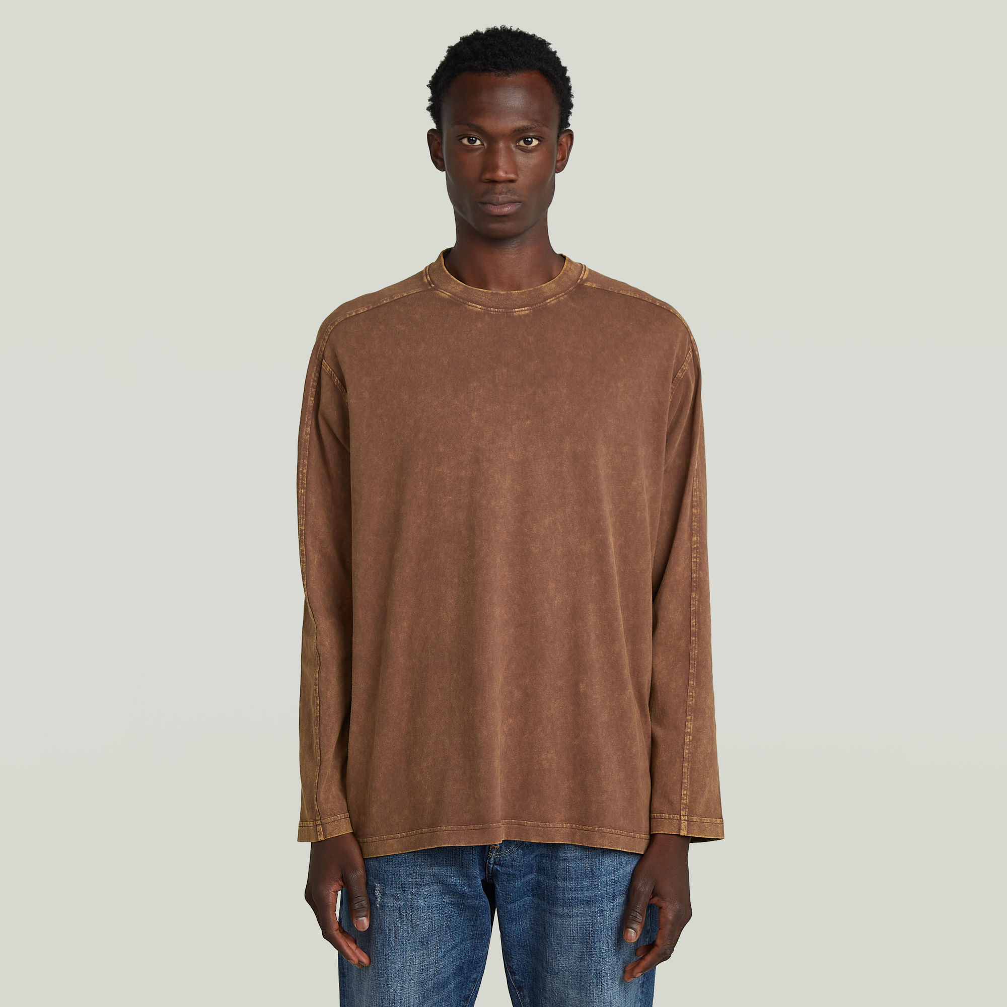 G-Star RAW Washed Boxy T-shirt - Bruin - Heren