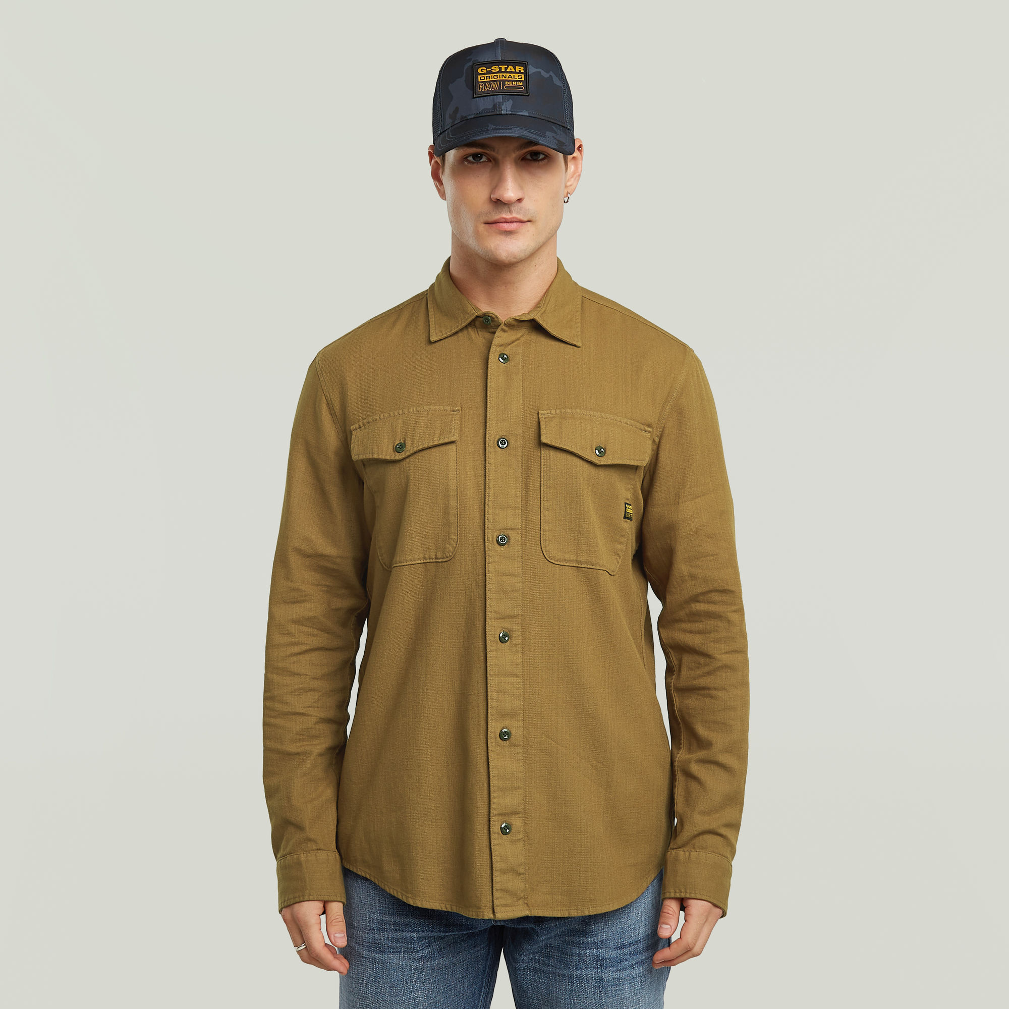 G-Star RAW Marine Slim Overhemd - Bruin - Heren