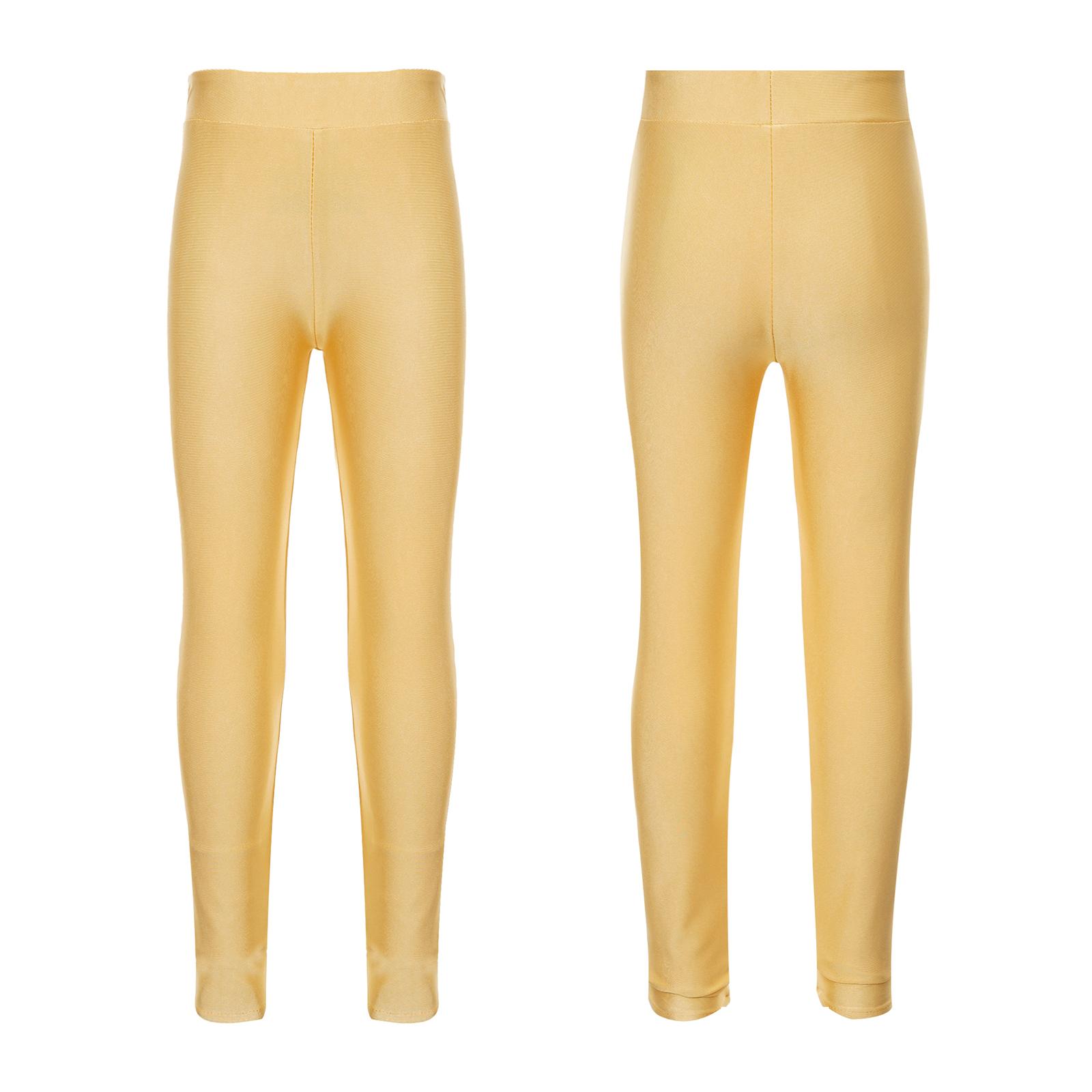 IEFiEL Meisjes Atletische Legging Kinderen Yoga Broeken Workout Fitness Sport Legging Actieve Dans Tights 5-6 Years geel