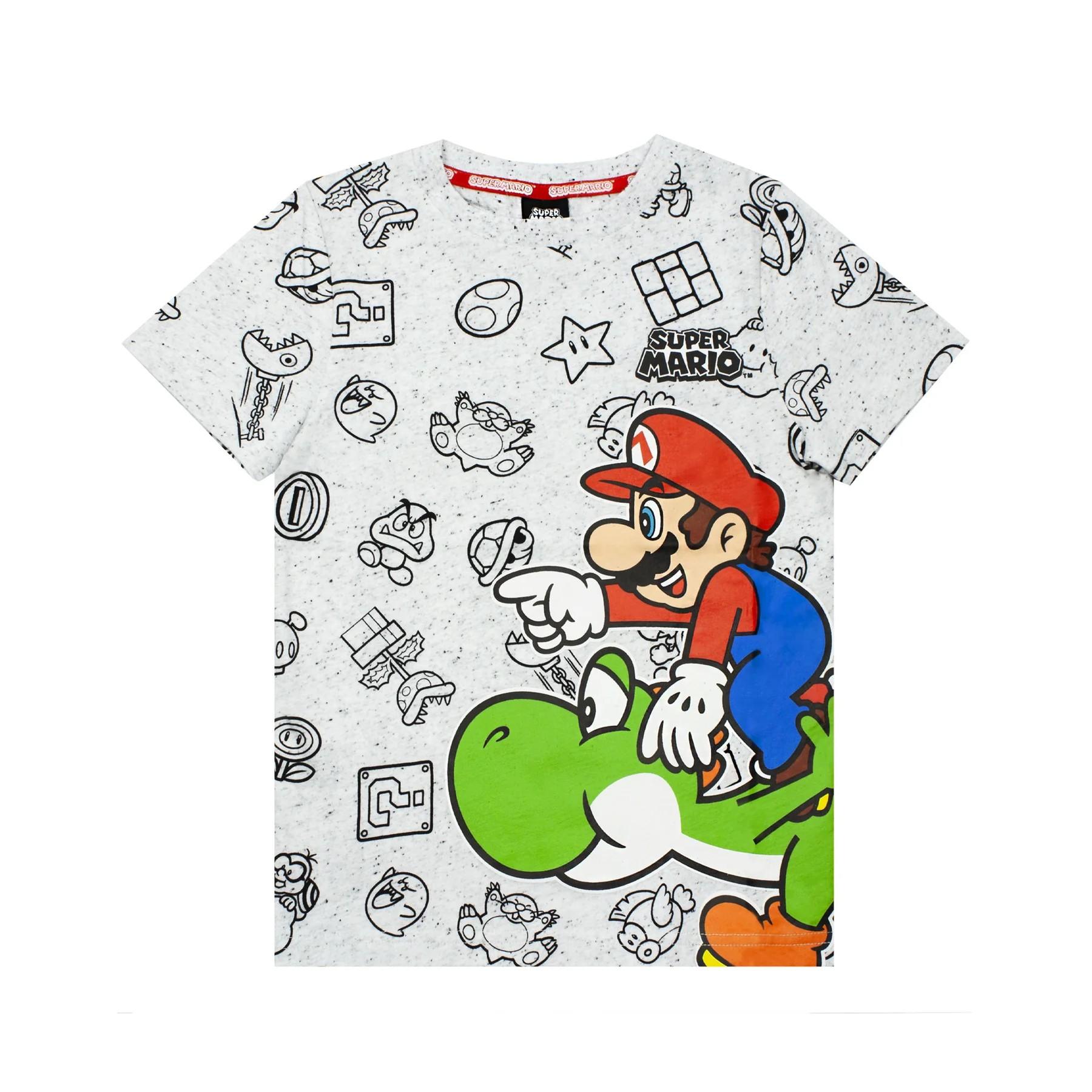 Super Mario jongens Yoshi Marl T-shirt 7-8 Years grijs