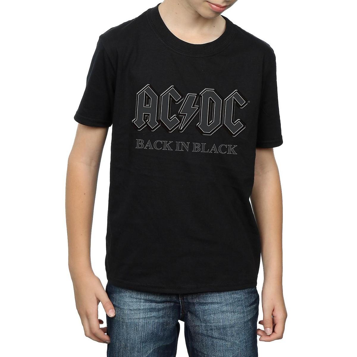 AC/DC jongens terug in zwart katoenen T-shirt 12-13 zwart