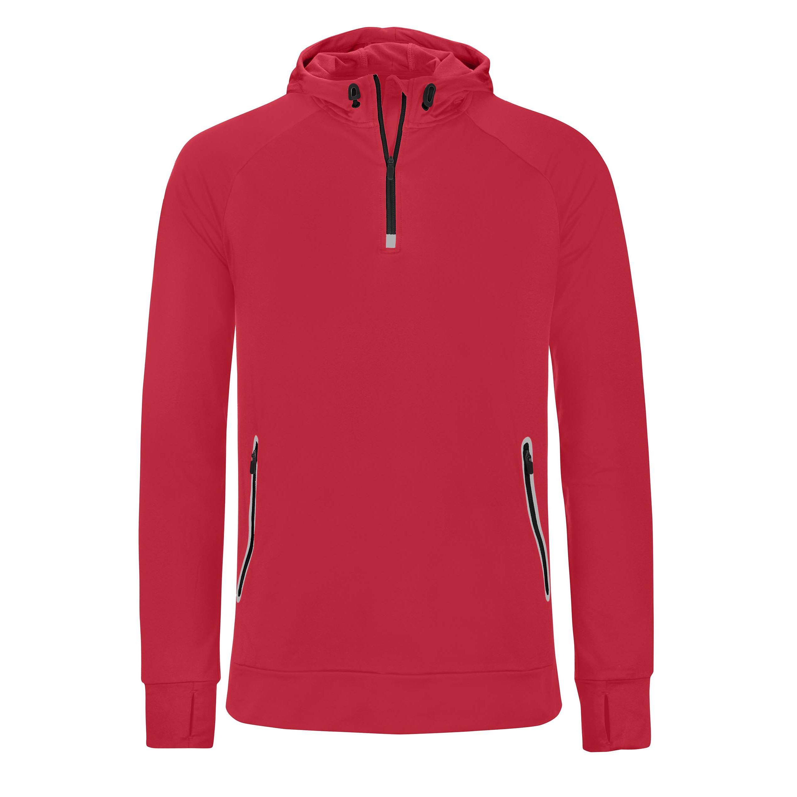 Proact Heren sweatshirt met capuchon en ritssluiting XL rood