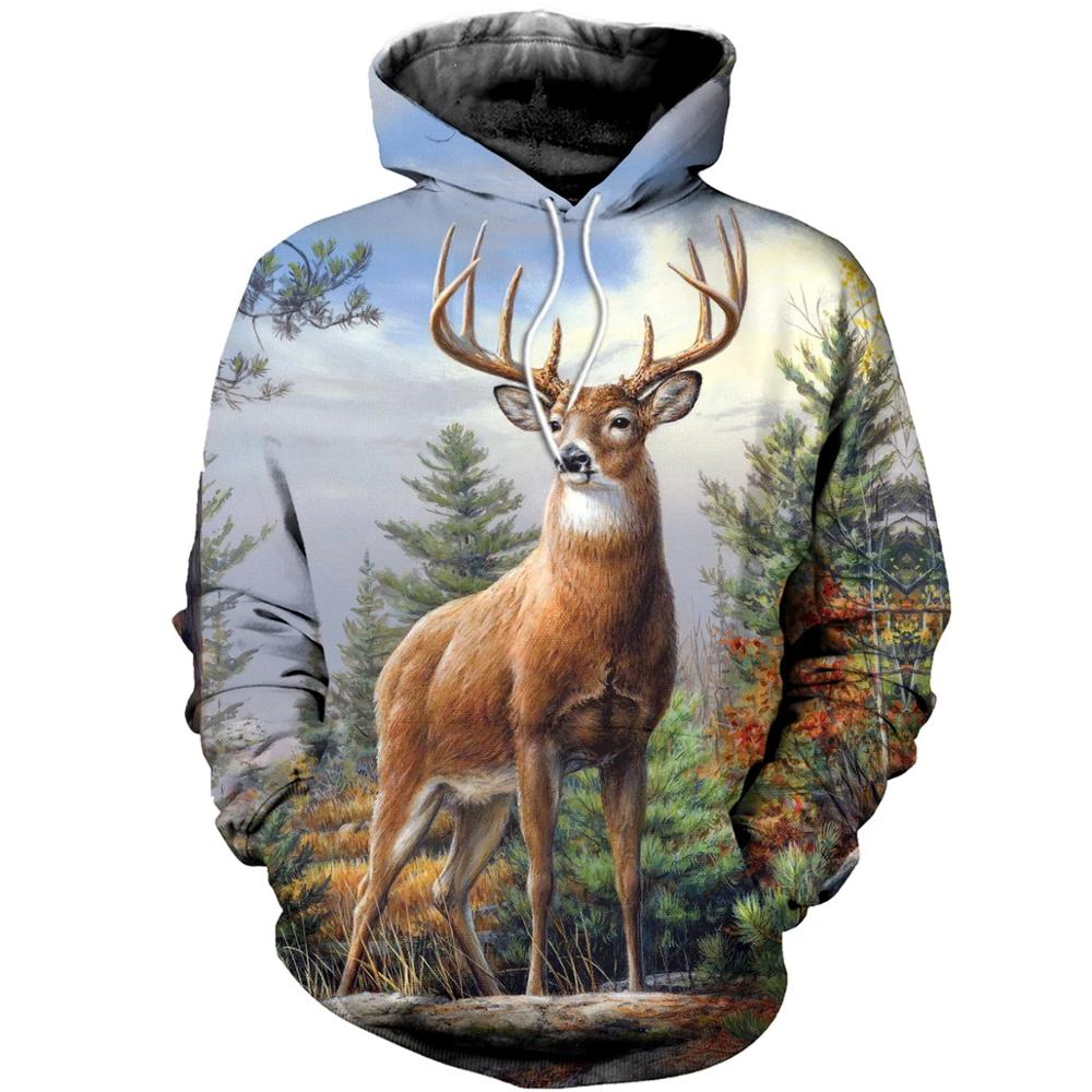 Xiao Xiang Everzwijn Neushoorn Hond Jacht Konijn 3D Print Heren Capuchon Hoodies Jacht Jager Sweatshirts Casual Hip Hop Lente Herfst Kleding 5XL