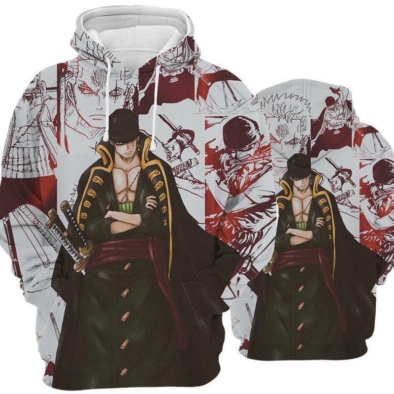 Little red horse Anime Characters Peripheral Series 3D digitaal printen herensweater met lange mouwen en capuchon en ritssluiting 5XL donkerrode kleur
