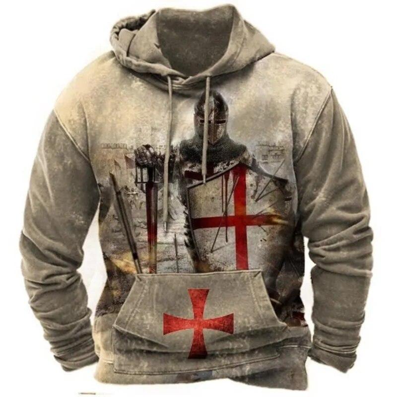ETST 03 Mode Sweatshirts Heren Hoodies Heren Met Elanden En Yak Grafisch 3D Gedrukt Nieuwe Herfst Oversized Trui Polyester Vezel Kleding M