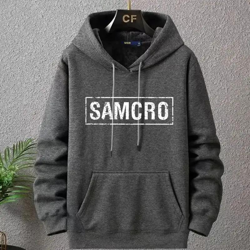 The second face a man Sons of Anarchy SAMCRO Dubbelzijdig bedrukte straatkleding Heren en dames Harajuku merkontwerp hoodie Heren grote L-12XL hooded sweatshirt 4XL donkergrijze kleur