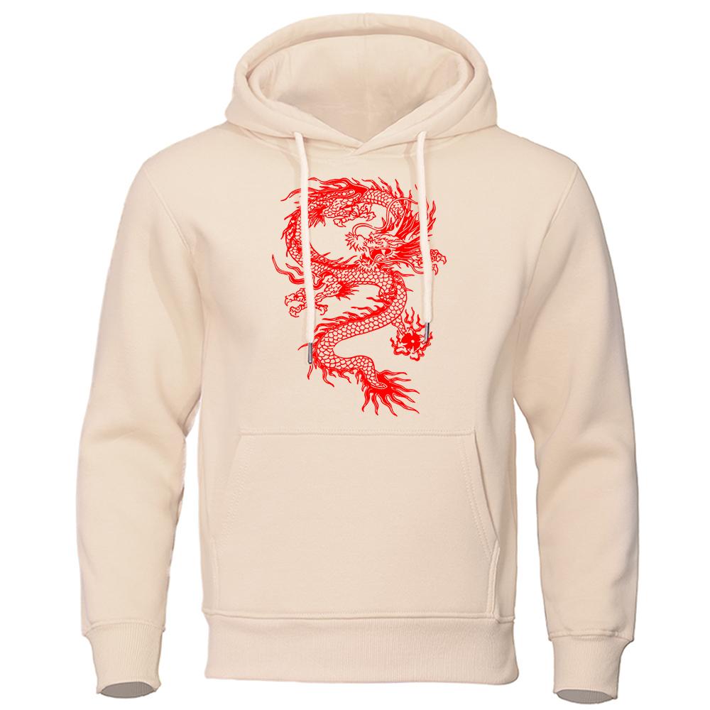 Enter Boutique Sports Clothing Collection Chinese stijl rode draak bedrukte kleding heren hiphop streetwear truien crewneck persoonlijkheid hoodies casual mode hoody mannen 3XL