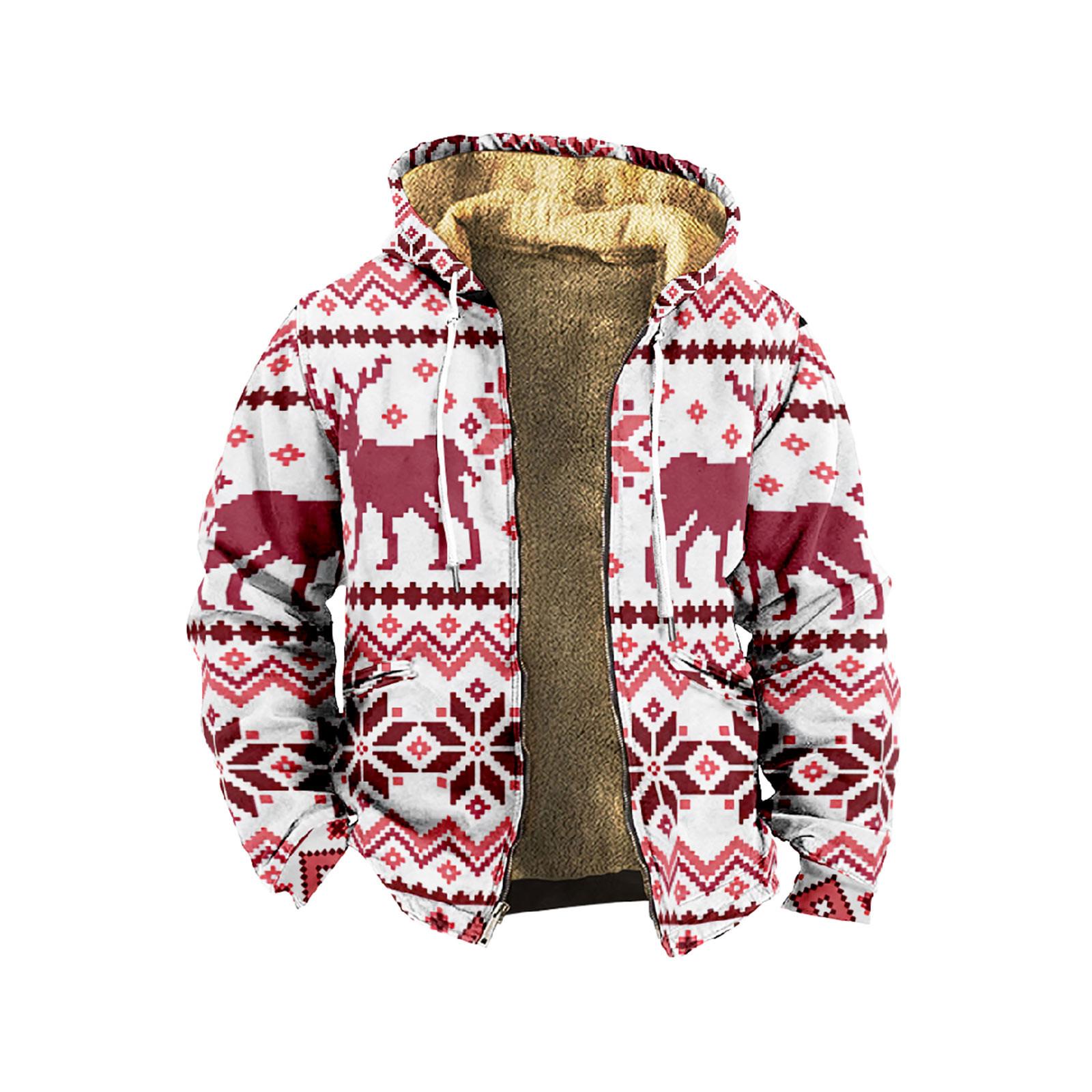 Niubiplus Heren Winter Bedrukt Fleece Jack Vest Ritsjack S