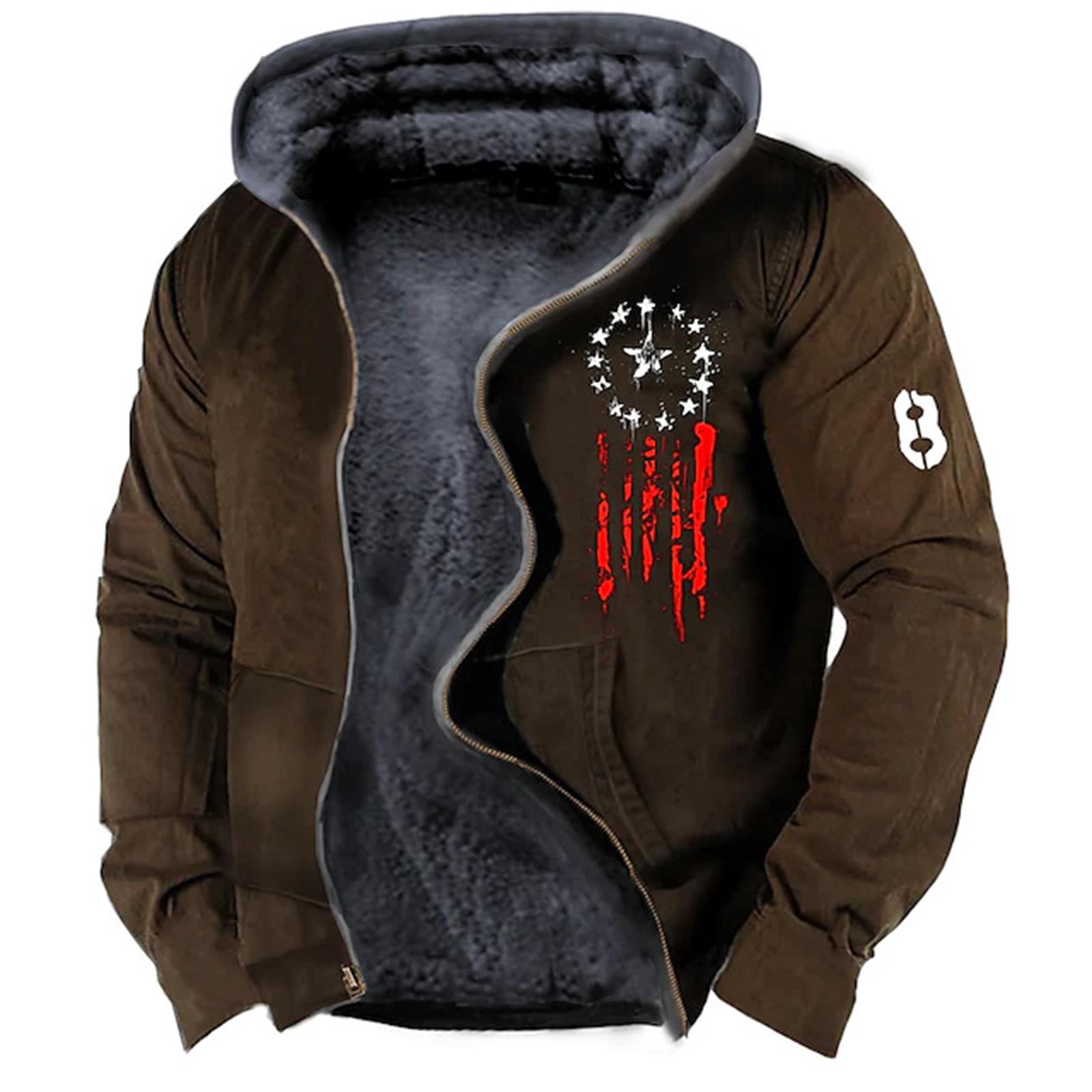 Hong  Art Casual camouflagesportsweatshirt voor heren, jas met lange mouwen en rits en capuchon XXL