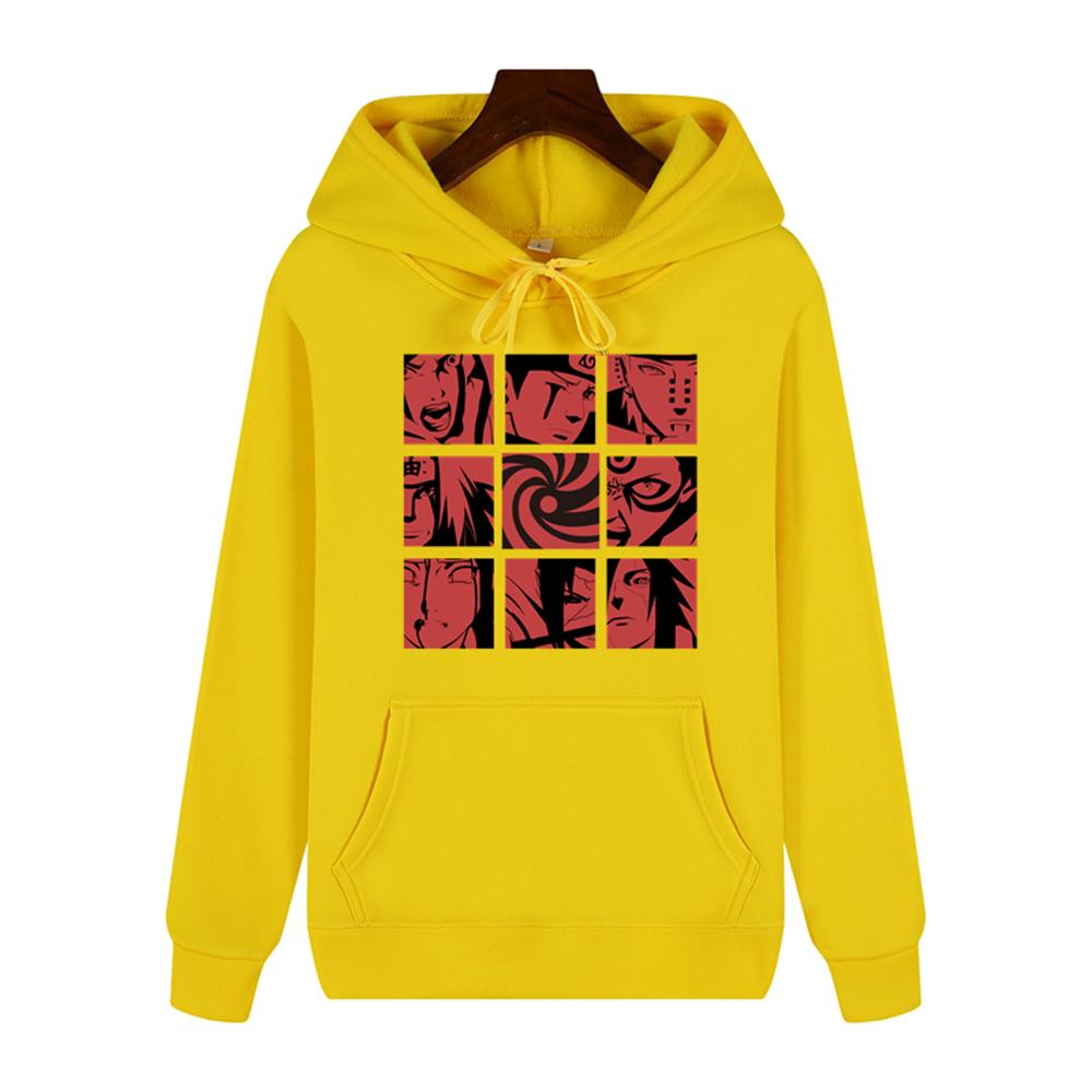 ETST 011 Naruto creatieve Nine grid print Herfst en winter comfortabele zachte dikke heren hoge kwaliteit casual mode warme straat hoodie XXXL