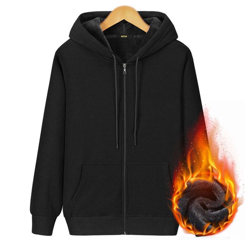MAITA Clothscenery Mannelijke oversized heren effen kleur hoodies muts jas dik/dun katoen sweatshirts sportkleding voor dames katoen plus fluwelen rits work-out vest 5XL