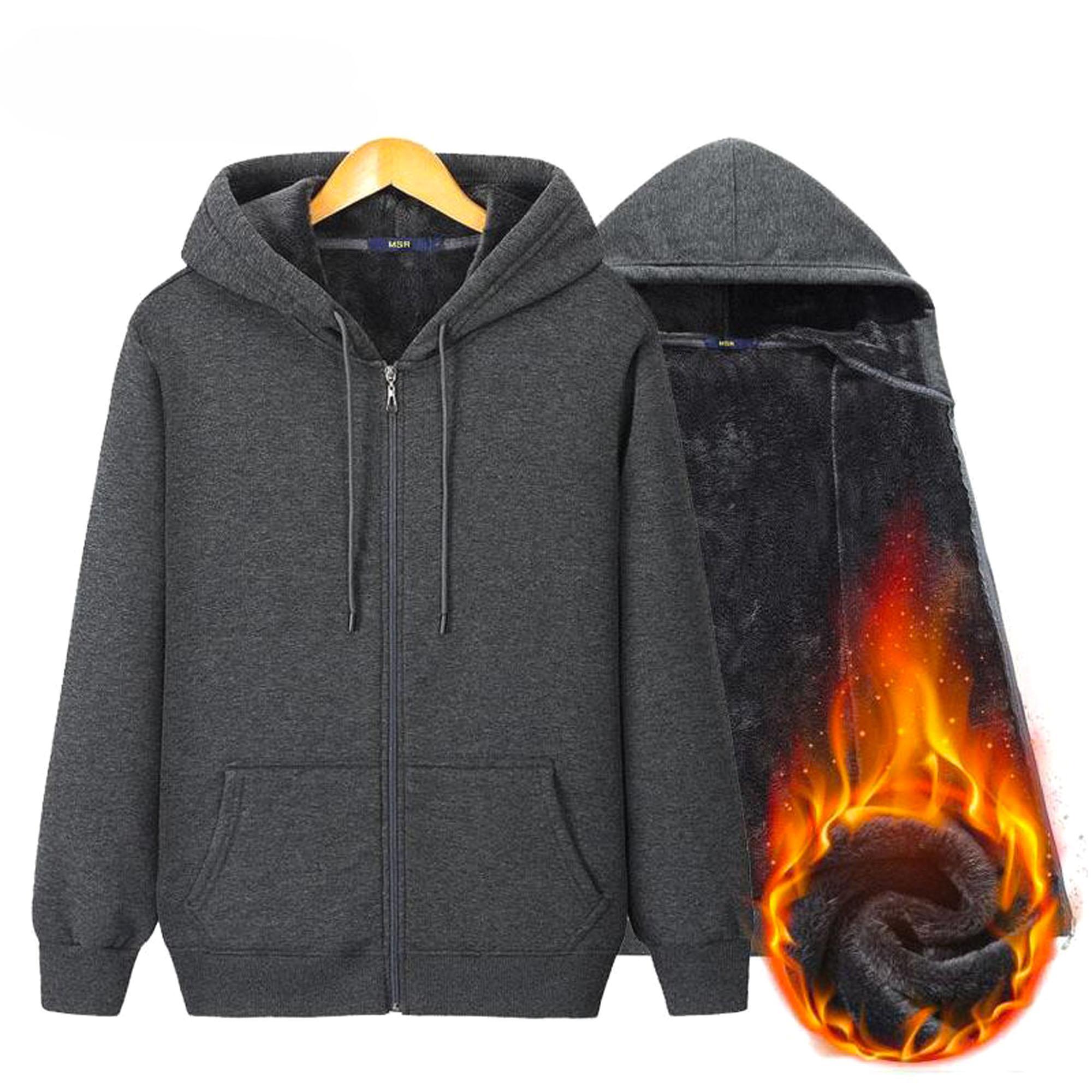 MAITA Clothscenery Mannelijke oversized heren effen kleur hoodies muts jas dik/dun katoen sweatshirts sportkleding voor dames katoen plus fluwelen rits work-out vest XL