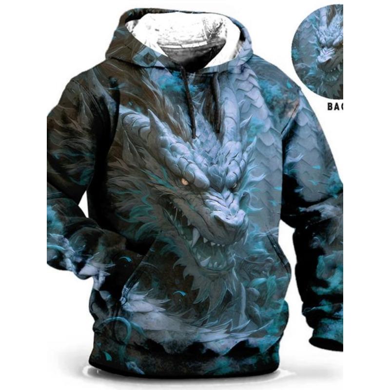 ETST 03 Chinese Nieuwjaar Draak Hoodie Heren Grafische Dierenprints Dagelijks Klassiek Casual 3D Pullover Streetwear Hoodies Lange Mouw Capuchon 5XL
