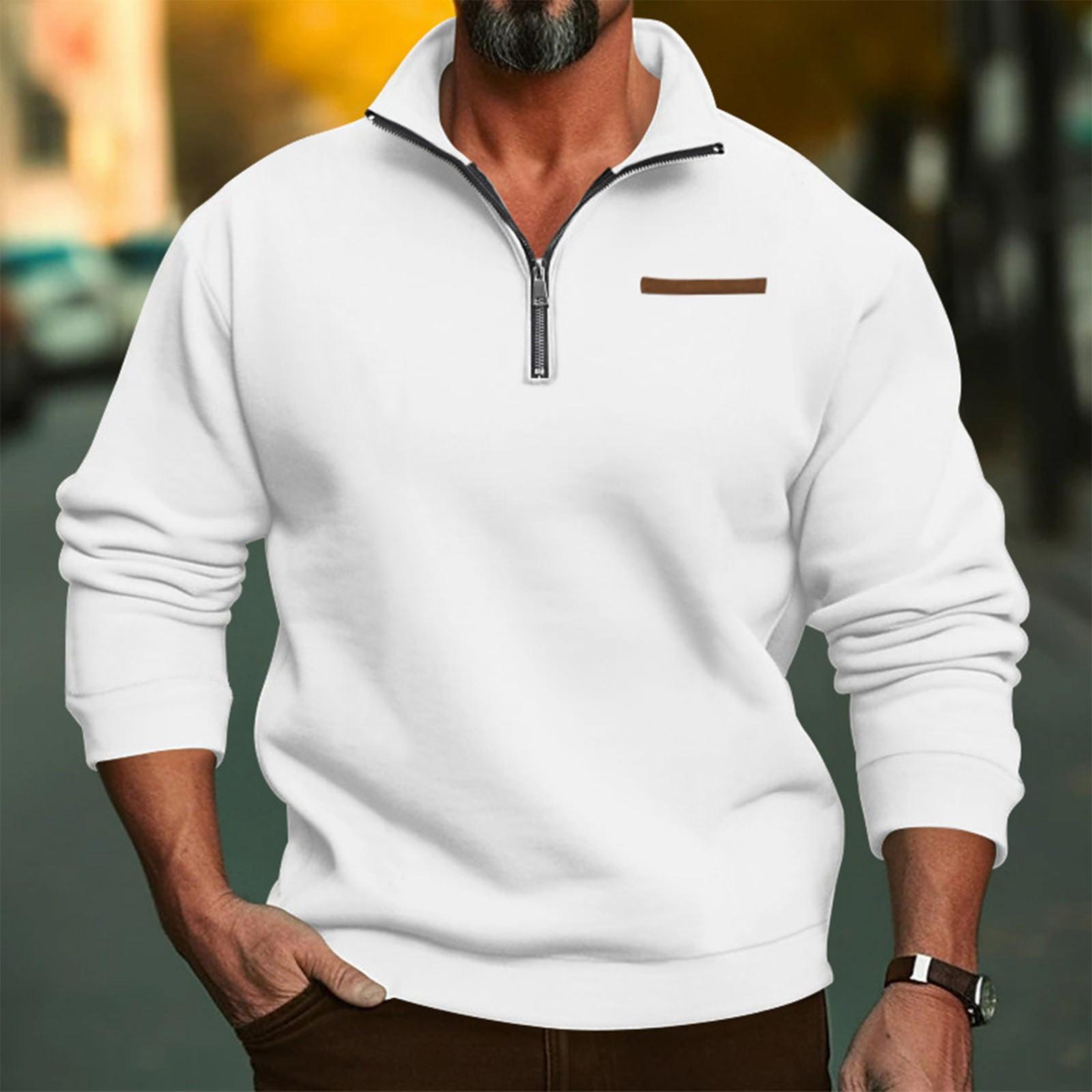 Swimwear Lente en heren staande kraag sweatshirt is outdoor casual truien tops XXL wit