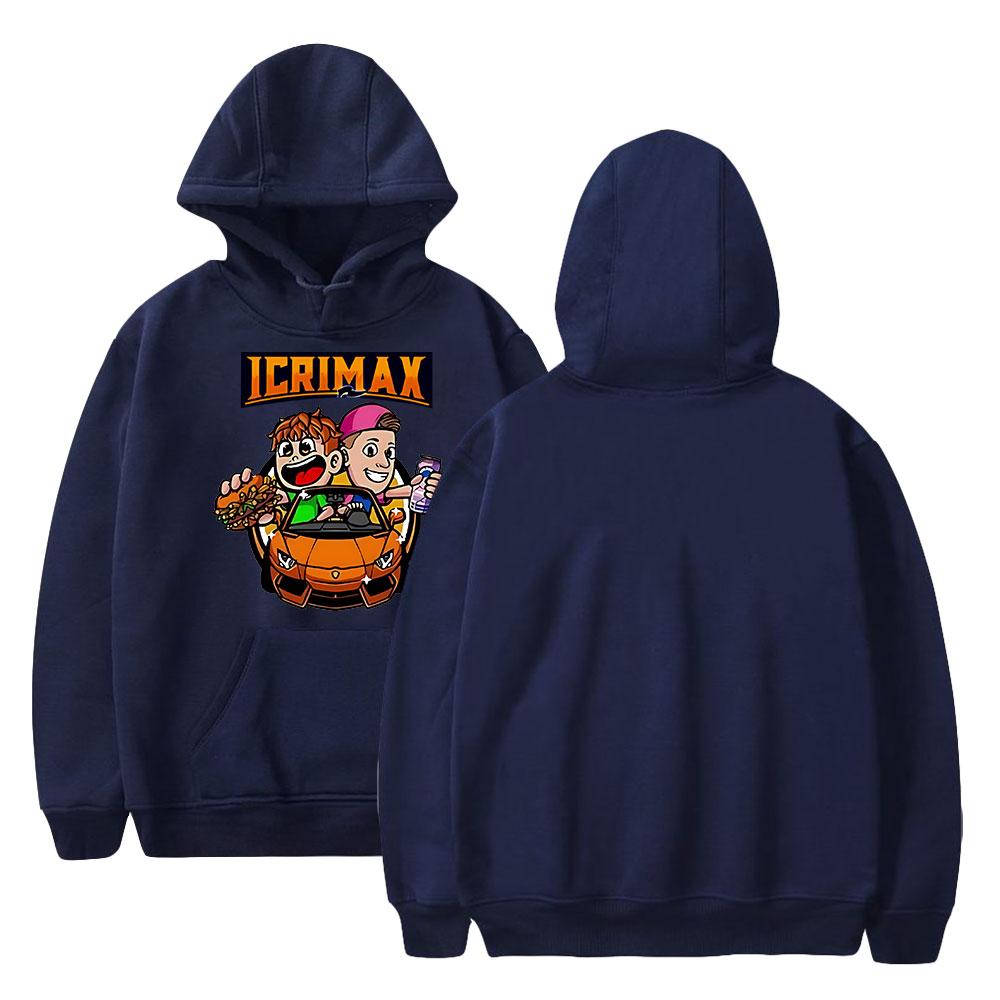 TOP COOL FASHION Nieuwe mode Icrimax print kleding streetwear heren hoodies sweatshirt mode hooded lange mouwen pullover tops XXS marineblauwe kleur
