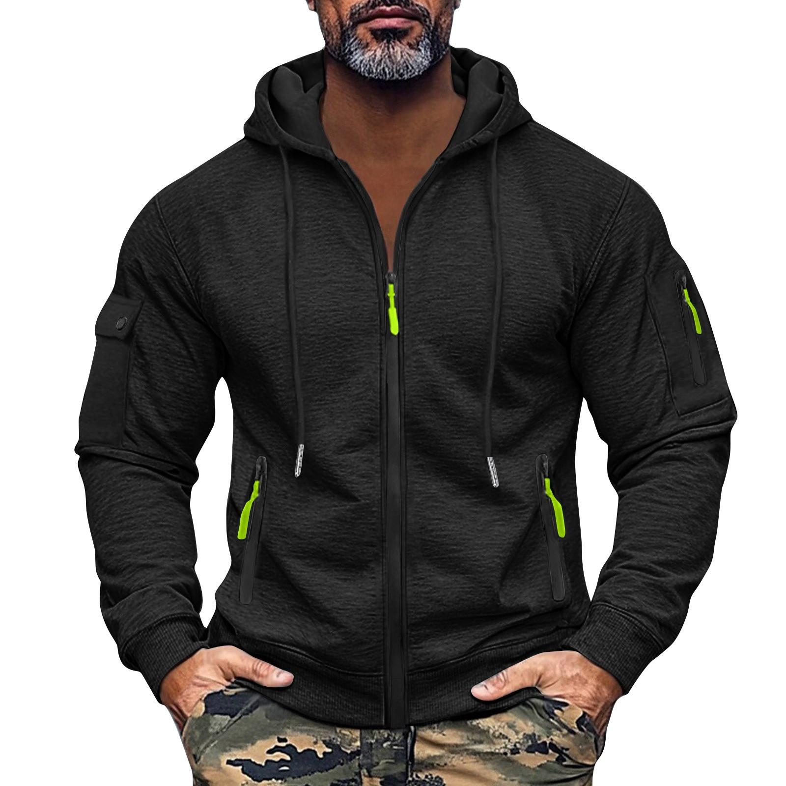 Scrambled eggs Heren Sweatshirt Hoodie Rits Arm Zak Cardigan Heren Sport Grote Maat Casual Hoodie XL zwart