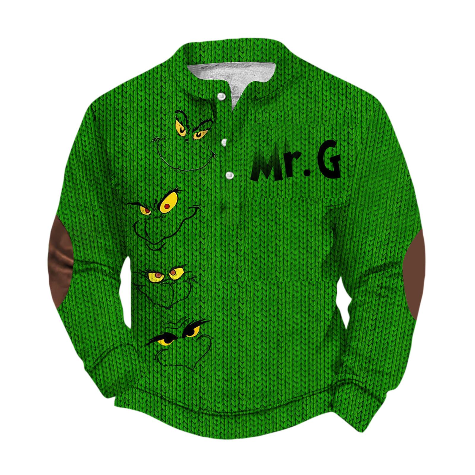 Winnerer Neptune Heren Retro Casual Gradient Bedrukt Sweatshirt M donkergroene kleur