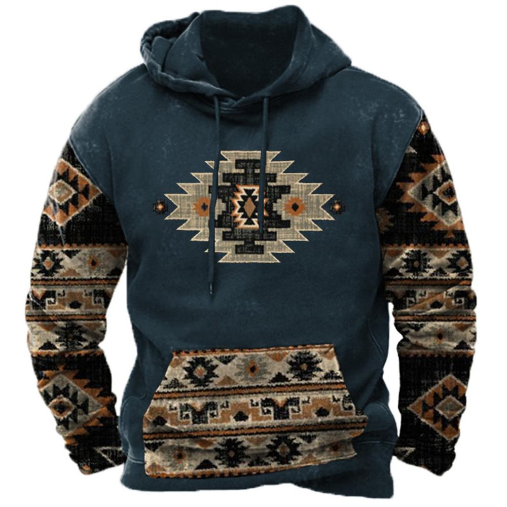 ETST 012 Retro Pullover Casual Hoodies Voor Heren Etnische Stijl Sweatshirt Lange Mouw Kleding Voor Heren Kleding Herfst Oversized Jas 4XL