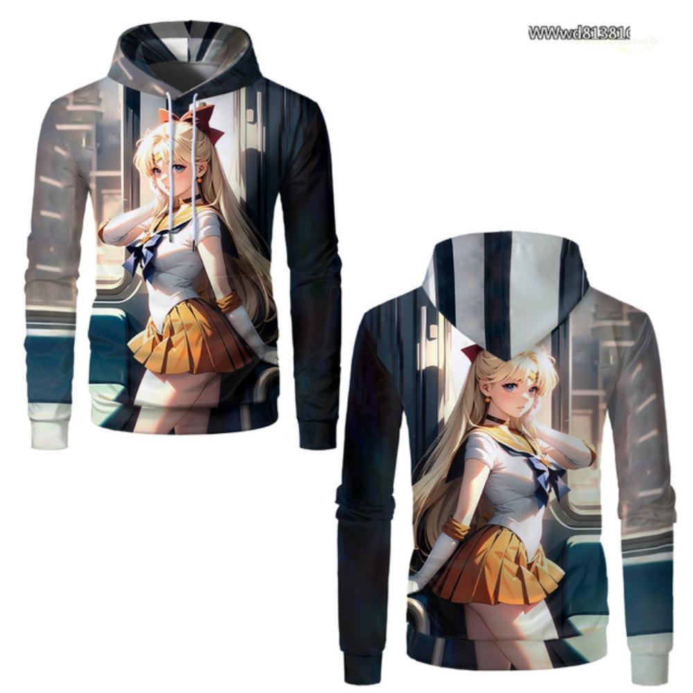TIP723 Sailor Moon Anime 3D Geprinte Heren Hoodie Mode Casual Grappige Meisjes Hoodies Oversized Straat Vrouw Sweatshirts Kleding Tops 160