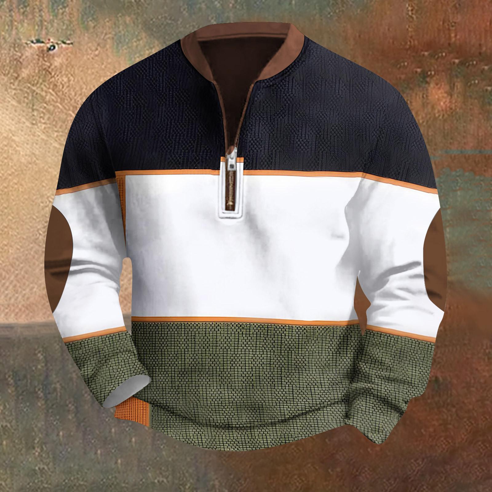 Winnerer Uranus Heren Retro Casual Gradient Bedrukt Sweatshirt XL wit