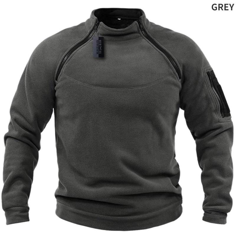 Mi-Fashion Heren Outdoor Fleece Tactische Legerjas Wandelen Kamperen Winter Thermisch Winddicht US Army Militaire Outwears 4XL grijs